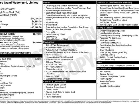 New 2026 Jeep Grand Wagoneer L Limited w/ Premium Group II AWD/4WD image 9