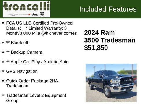 Certified 2024 RAM 3500 Tradesman w/ Chrome Appearance Group AWD/4WD image 5