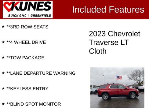 Used 2023 Chevrolet Traverse LT w/ LPO, Floor Liner Package image 3