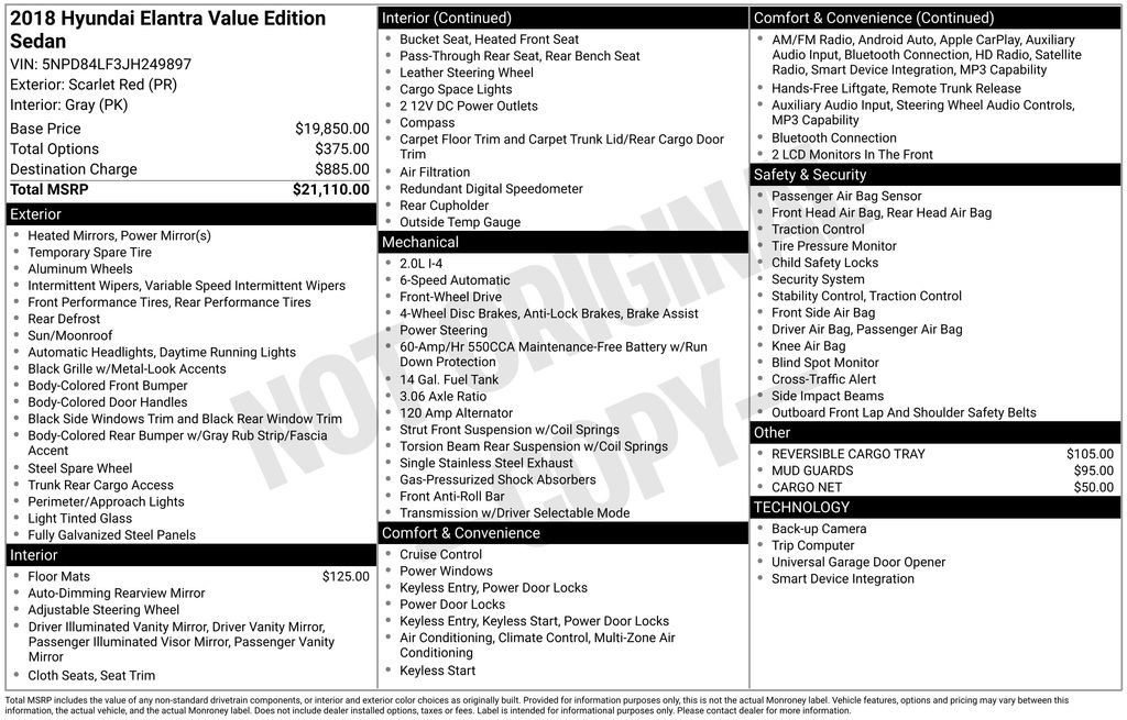 Used 2018 Hyundai Elantra Value Edition FWD image 59
