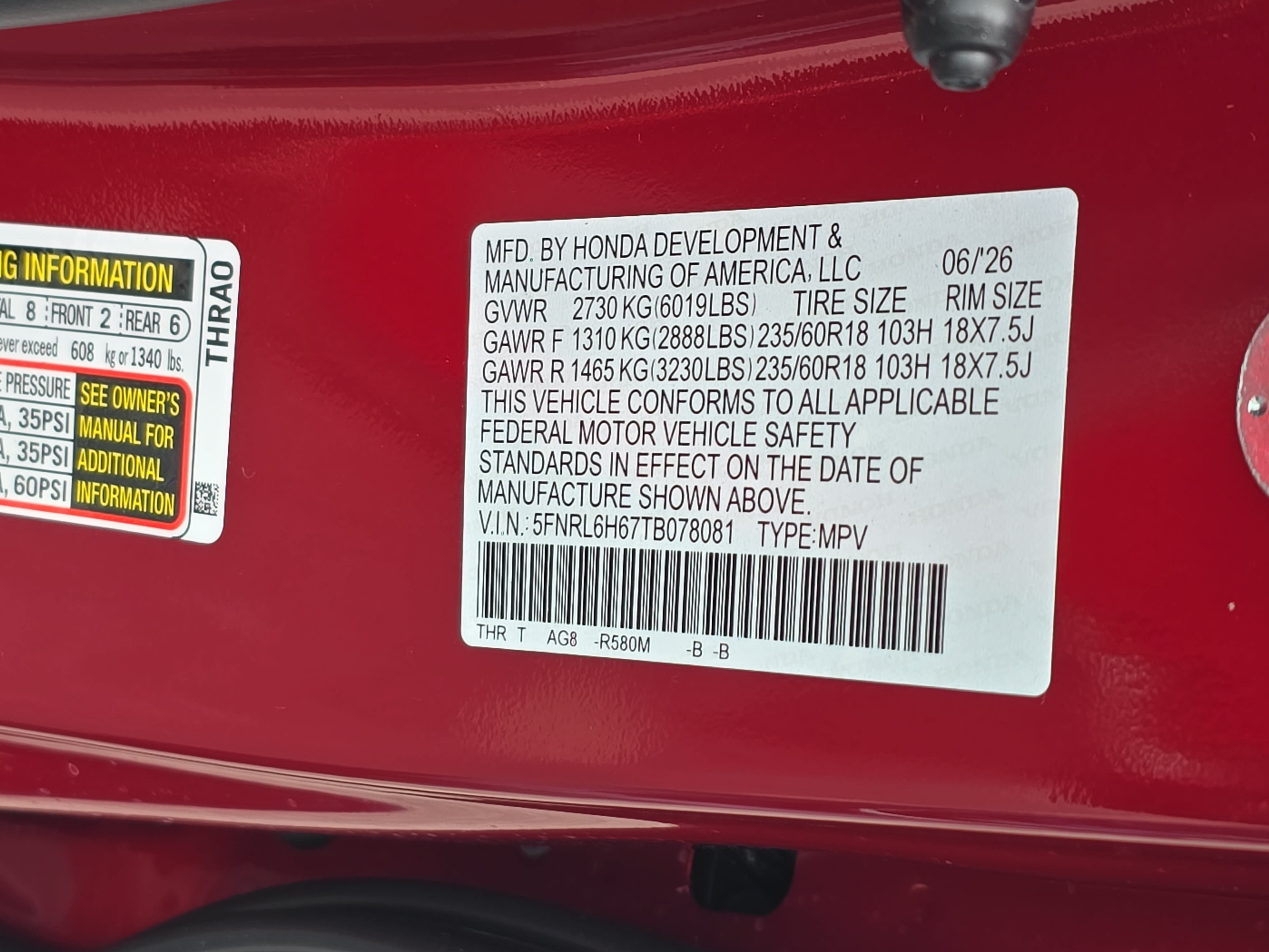 New 2026 Honda Odyssey EX-L image 38