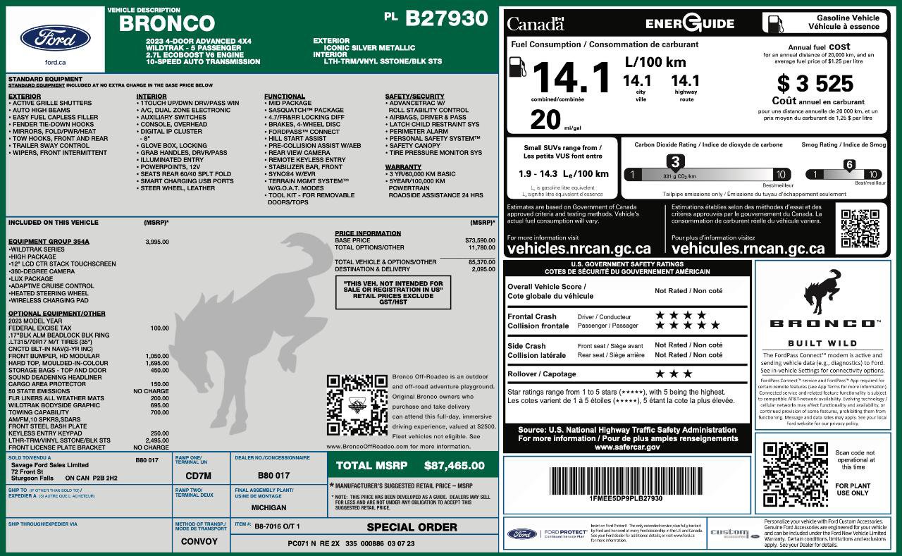 Used 2023 Ford Bronco Wildtrak AWD/4WD image 10