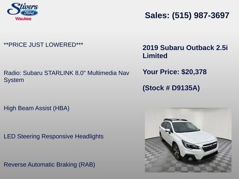 Used 2019 Subaru Outback 2.5i Limited AWD/4WD image 16