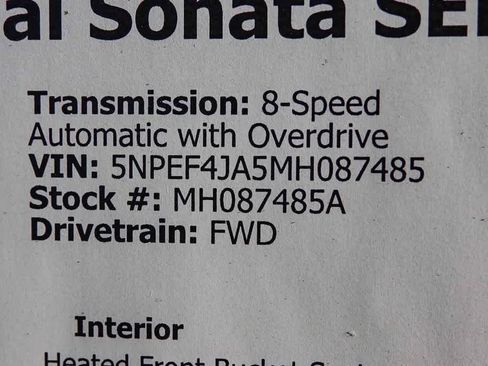 Used 2021 Hyundai Sonata SEL w/ Convenience Package image 28