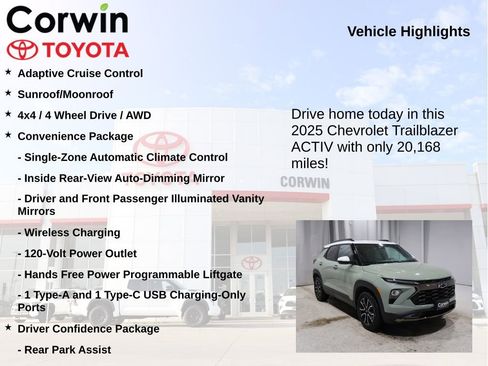 Used 2025 Chevrolet TrailBlazer ACTIV w/ Convenience Package image 7