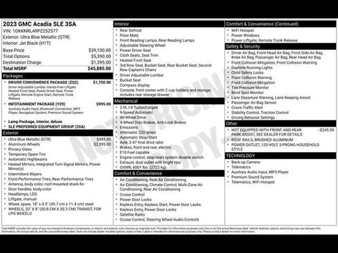 Used 2023 GMC Acadia SLE w/ Driver Convenience Package image 59