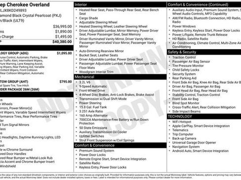 Used 2019 Jeep Cherokee Overland w/ Technology Group image 15