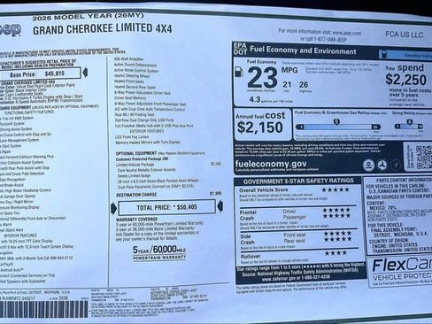 New 2026 Jeep Grand Cherokee Limited AWD/4WD image 22