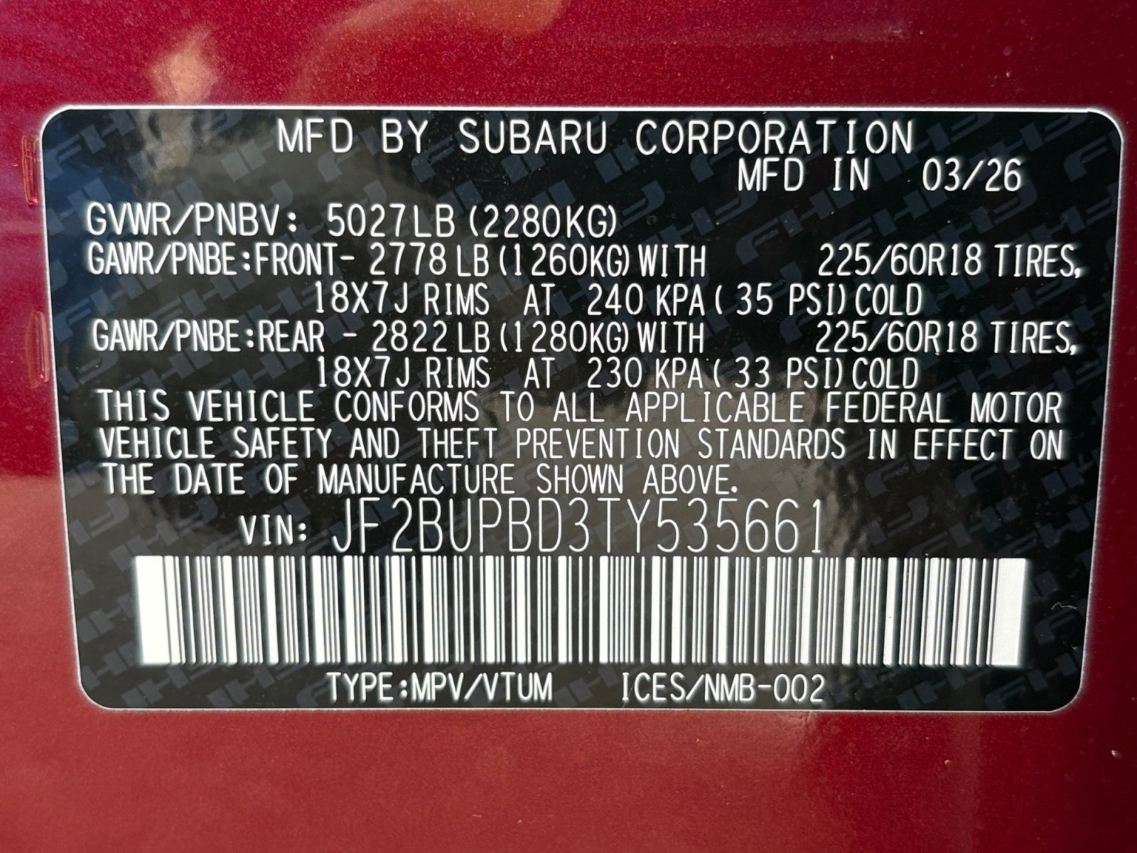 New 2026 Subaru Outback Premium AWD/4WD image 36