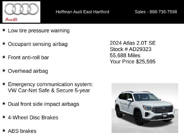 Used 2024 Volkswagen Atlas SE w/ Black Wheel Package AWD/4WD image 24