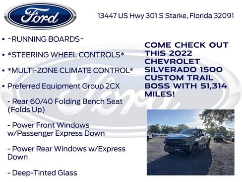 Used 2022 Chevrolet Silverado 1500 Custom Trail Boss w/ Safety Confidence Package AWD/4WD image 17