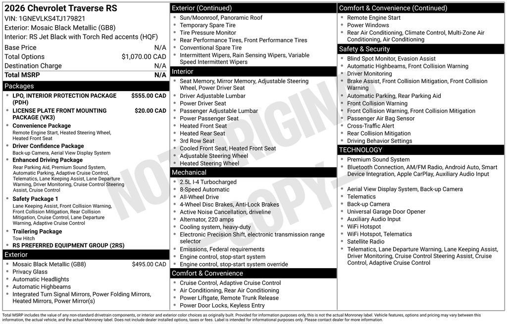 Used 2026 Chevrolet Traverse RS AWD/4WD image 39
