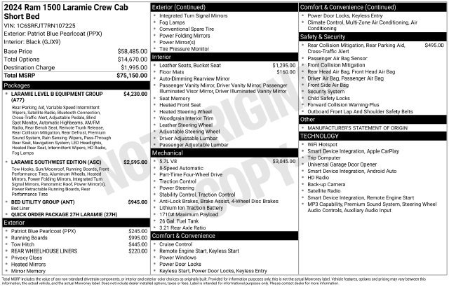 Used 2024 RAM 1500 Laramie AWD/4WD image 39