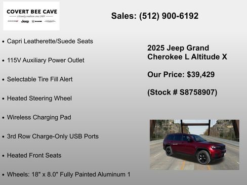 New 2025 Jeep Grand Cherokee L Altitude RWD image 24