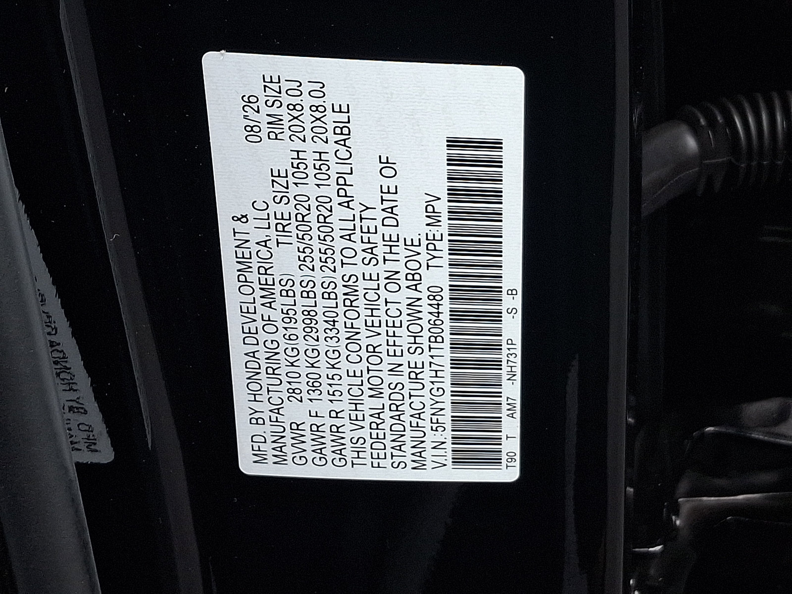 New 2026 Honda Pilot Touring image 10