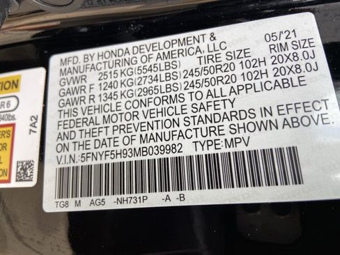 Used 2021 Honda Pilot Touring image 33