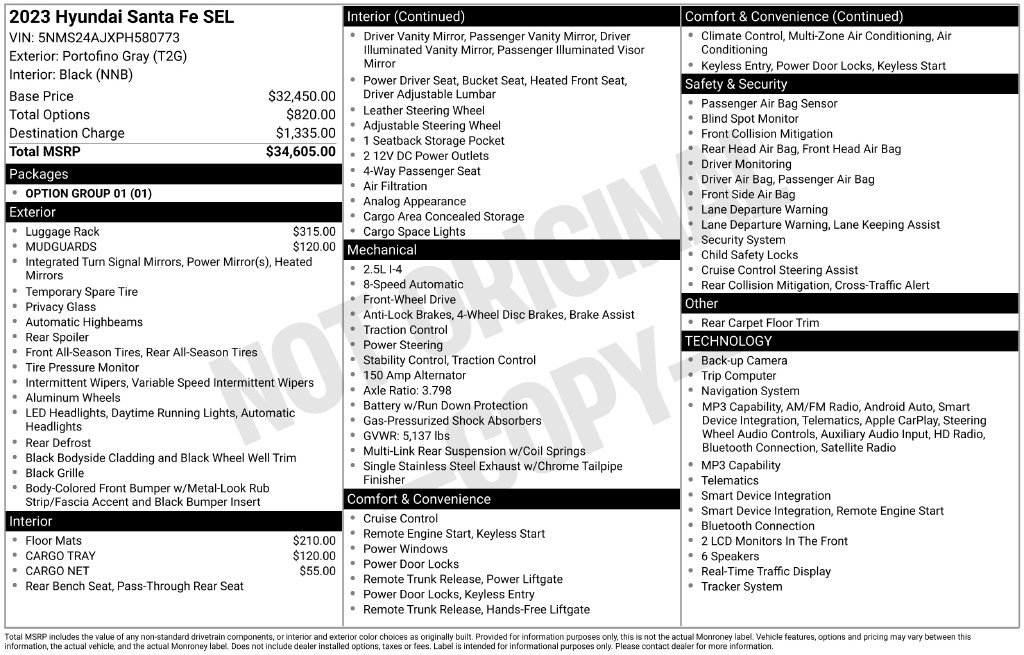 Certified 2023 Hyundai Santa Fe SEL FWD image 24