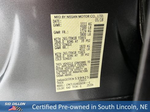 Used 2018 Nissan Titan SV w/ SV Convenience Package image 14