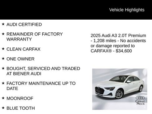 Used 2025 Audi A3 2.0T Premium w/ Convenience Package image 10