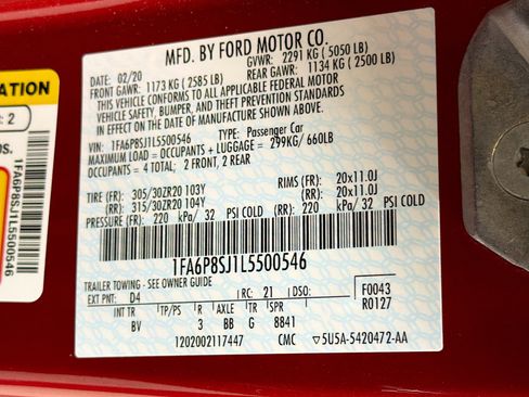 Used 2020 Ford Mustang Shelby GT500 w/ Technology Package RWD image 40