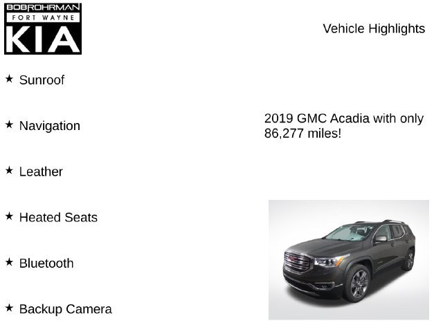 Used 2019 GMC Acadia SLT w/ LPO, Floor Liner Package FWD image 8