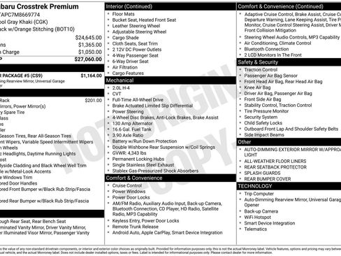 Used 2021 Subaru Crosstrek 2.0i Premium w/ Popular Package #5 image 10