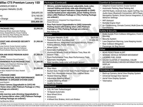 Used 2020 Cadillac CT5 Premium Luxury w/ Parking Package image 6