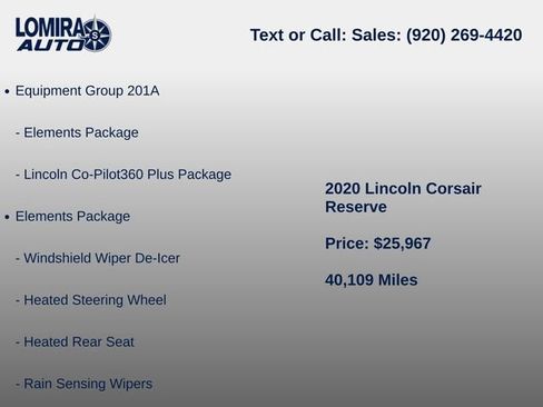 Used 2020 Lincoln Corsair Reserve w/ Equipment Group 201A AWD/4WD image 6