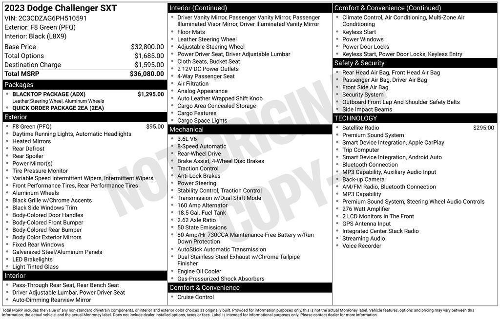 Used 2023 Dodge Challenger SXT w/ Blacktop Package RWD image 4