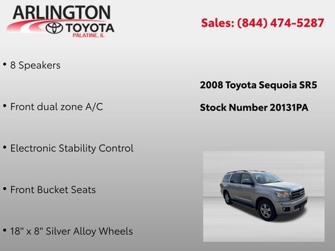 Used 2008 Toyota Sequoia SR5 w/ Leather Seat Pkg AWD/4WD image 2