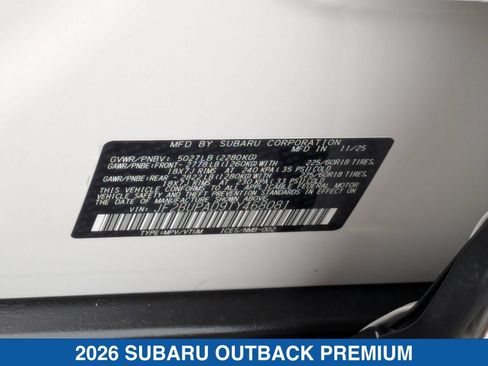 Certified 2026 Subaru Outback Premium AWD/4WD image 38