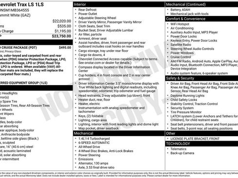 Used 2021 Chevrolet Trax LS w/ Tint and Cruise Package AWD/4WD image 2