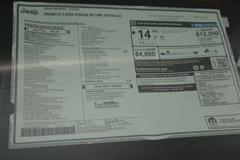 Used 2024 Jeep Wrangler Unlimited Rubicon 392 AWD/4WD image 13