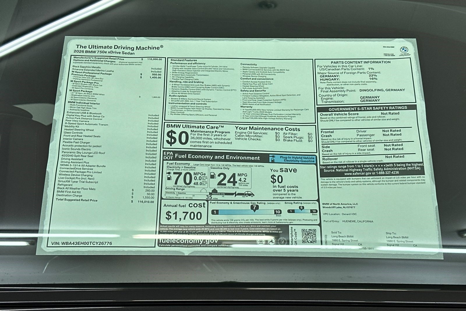 New 2026 BMW 750e xDrive w/ Premium Package AWD/4WD image 29