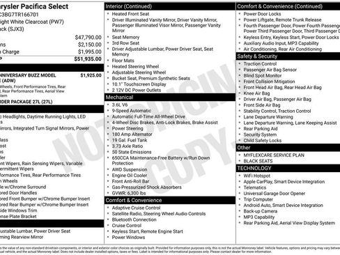 New 2026 Chrysler Pacifica Select AWD/4WD image 7