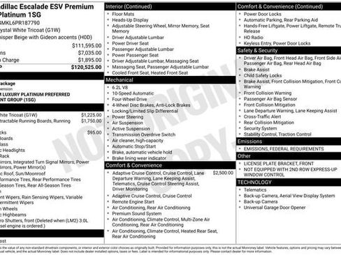 Certified 2023 Cadillac Escalade ESV Premium Luxury Platinum image 34