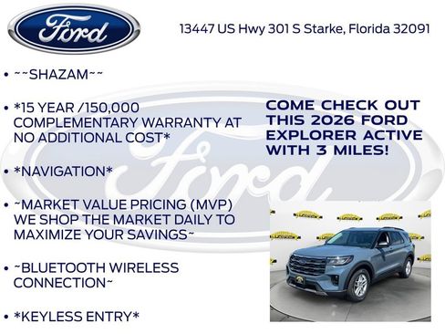 New 2026 Ford Explorer Active w/ Active Comfort Package RWD image 5