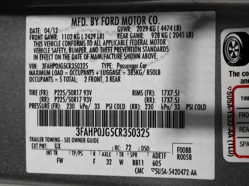 Used 2012 Ford Fusion SEL FWD image 53