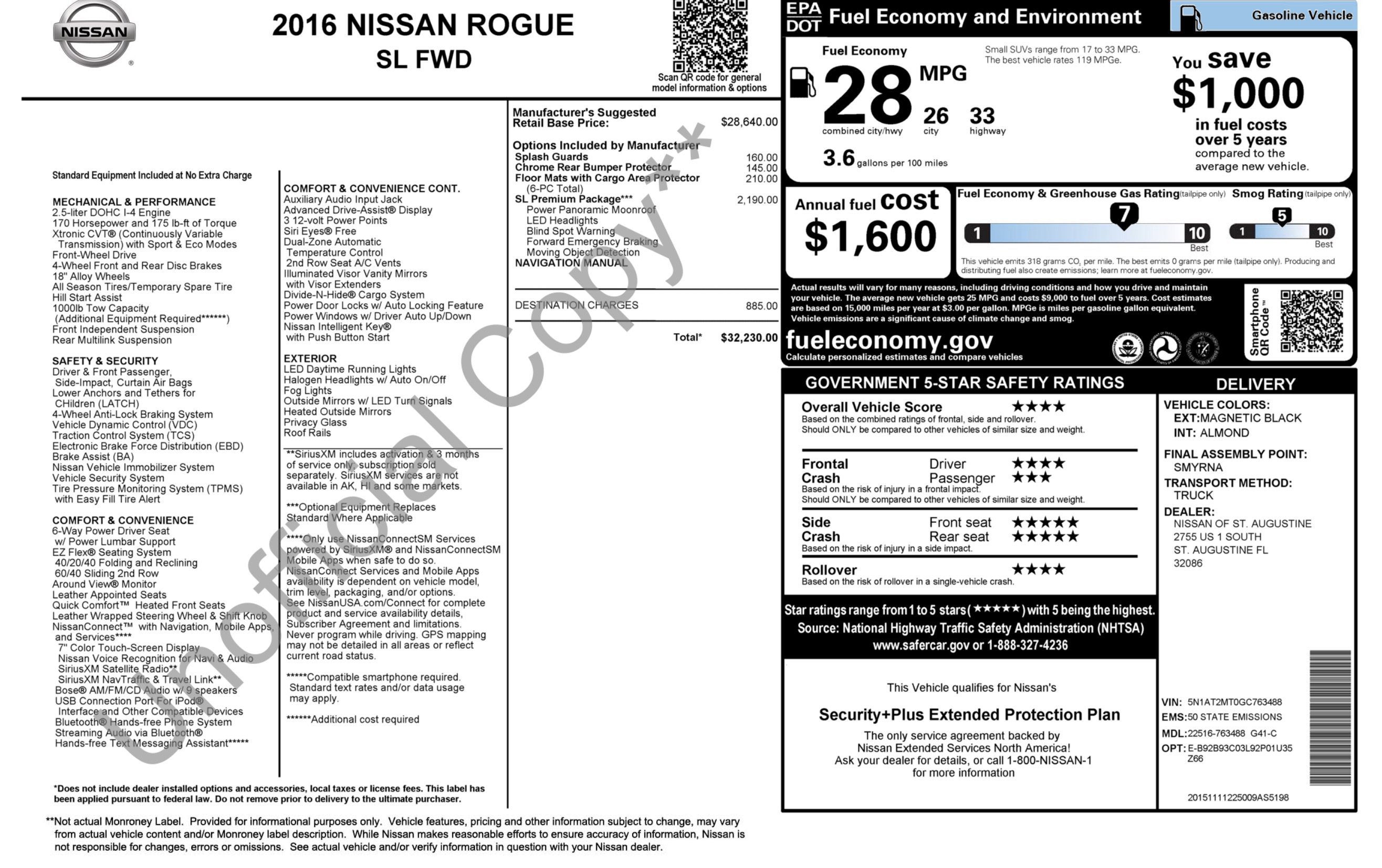 Used 2016 Nissan Rogue SL w/ SL Premium Package FWD image 5