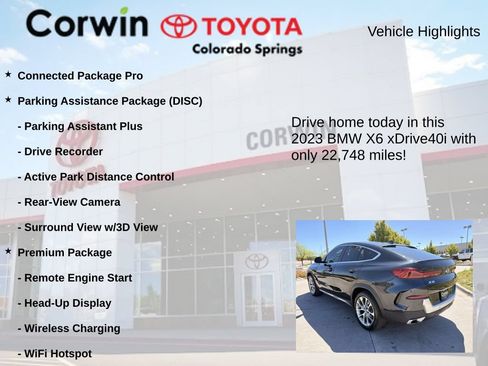 Used 2023 BMW X6 xDrive40i w/ Premium Package AWD/4WD image 7