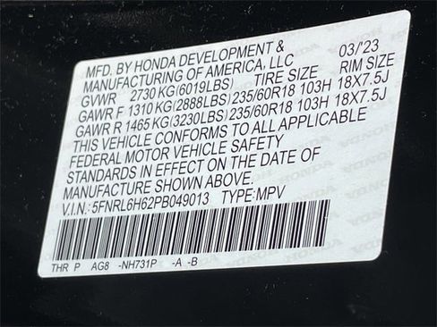 Certified 2023 Honda Odyssey EX-L image 15