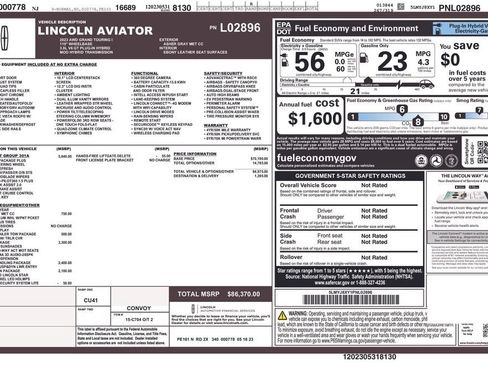 Certified 2023 Lincoln Aviator Grand Touring w/ Equipment Group 301A AWD/4WD image 2