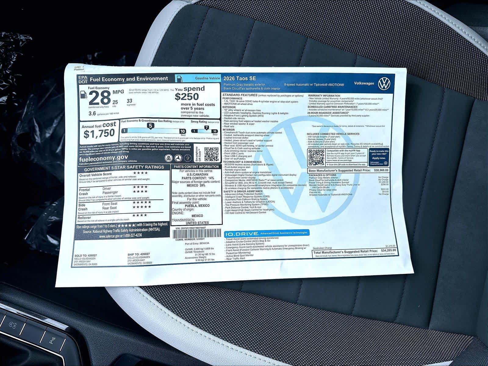 New 2026 Volkswagen Taos SE AWD/4WD image 13