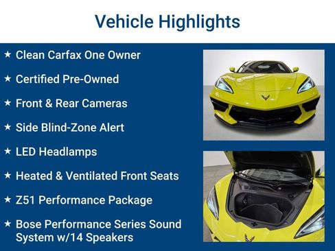 Used 2021 Chevrolet Corvette Stingray Premium Cpe w/ Z51 Performance Package RWD image 3