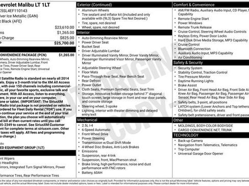 Used 2014 Chevrolet Malibu LT w/ Power Convenience Package FWD image 3