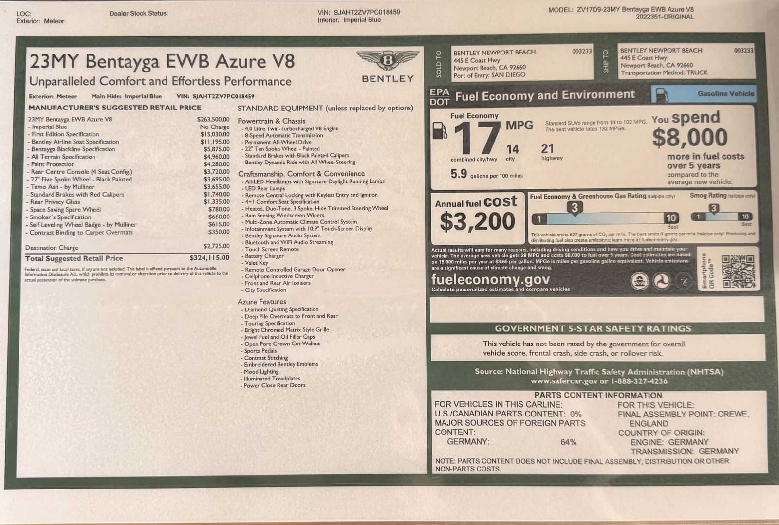 Certified 2023 Bentley Bentayga Extended Wheelbase AWD/4WD image 46