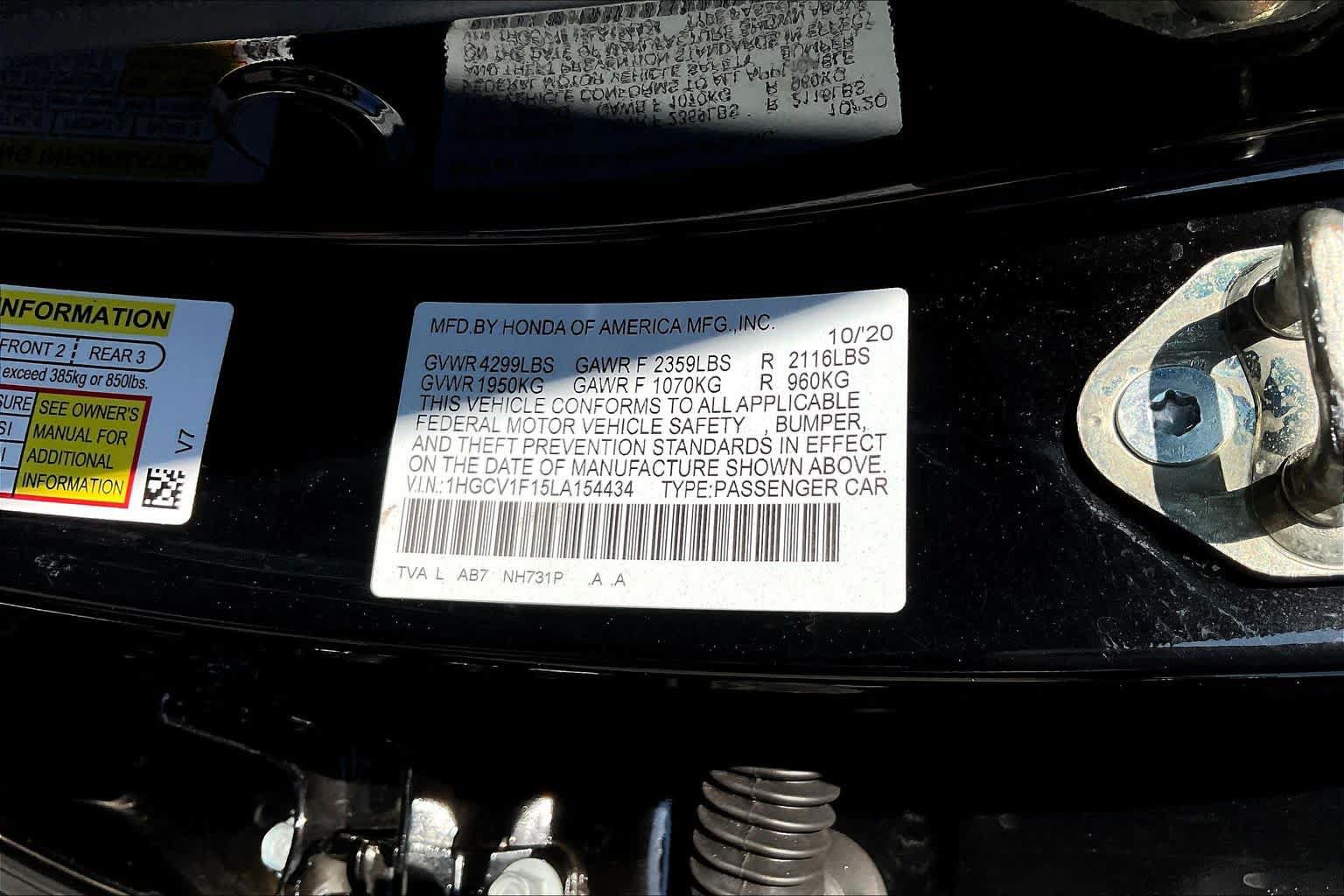 Used 2020 Honda Accord LX image 34