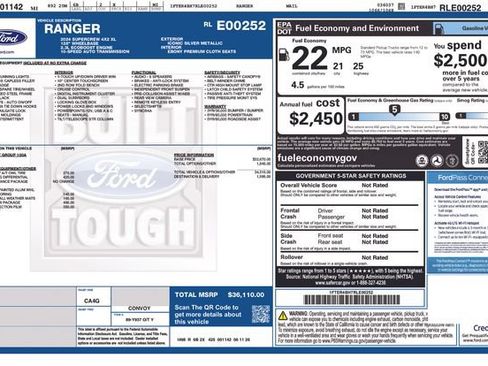 Used 2024 Ford Ranger XL w/ Trailer Tow Package RWD image 18
