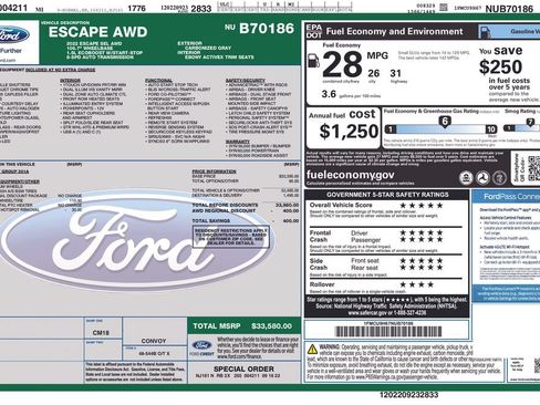 Certified 2022 Ford Escape SEL AWD/4WD image 37