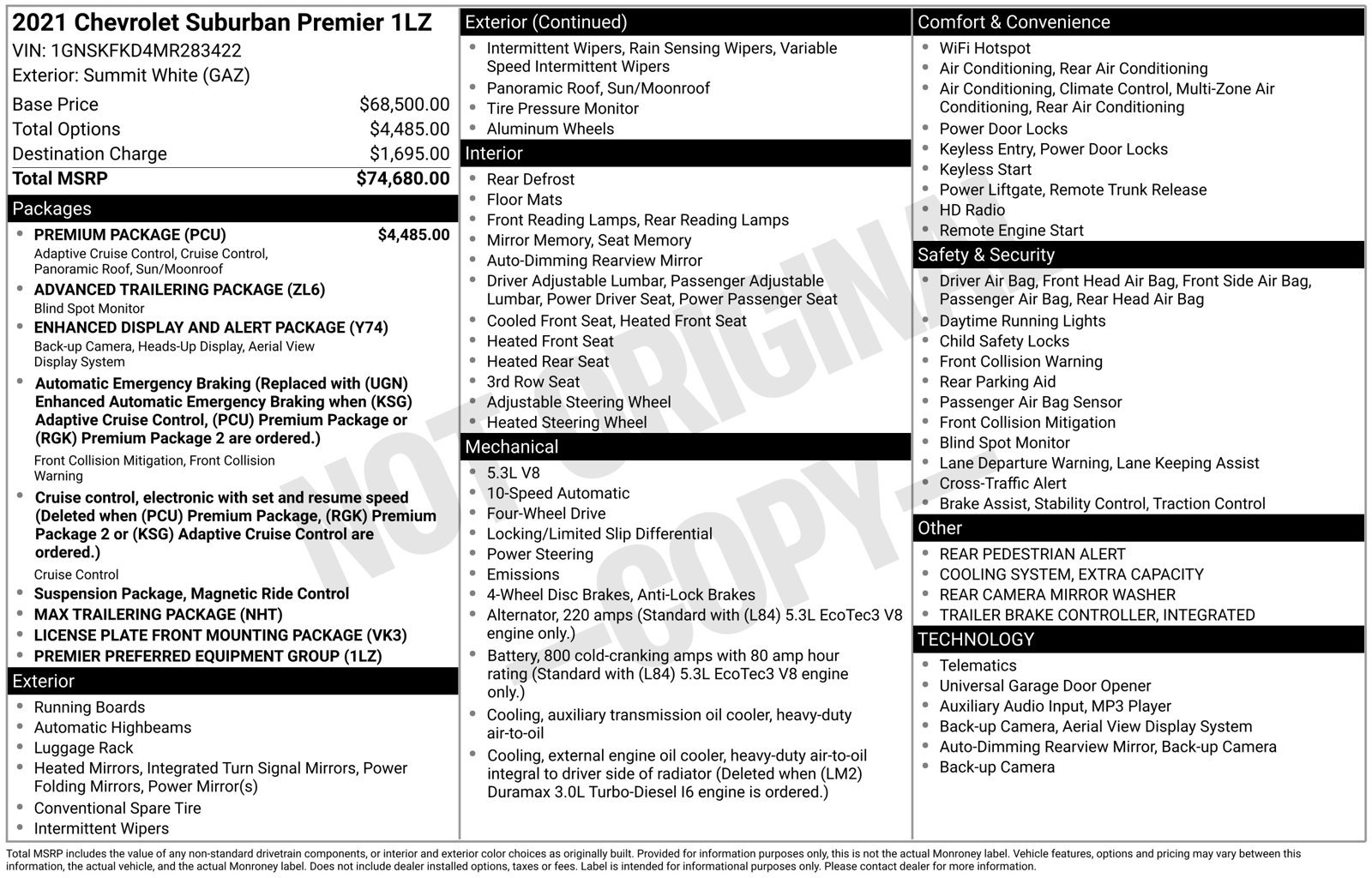 Used 2021 Chevrolet Suburban Premier w/ Premium Package AWD/4WD image 47